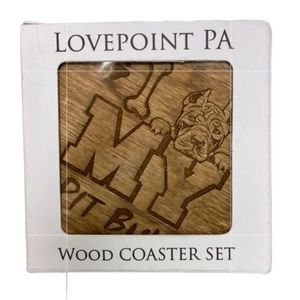 I Love My Pitt Bull- 6 Piece Handmade Engraved 3.5" Wooden Home Decor Golden Fin